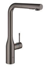 Смеситель для кухни GROHE Essence с вытяжным душем, темный графит глянец (30270A00)