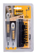 Набор бит DEWALT с двумя магнитными держателями, 25 мм, HEX, 14 шт. (DT70512T-QZ)