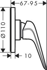 Внешняя часть смесителя для душа hansgrohe Novus скрытого монтажа 71063000, хром