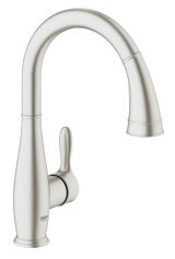 Смеситель для кухни GROHE Parkfield с вытяжным изливом, суперсталь (30215DC1)