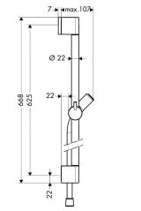 Душевая штанга hansgrohe Unica C 65 см со шлангом 27611000, хром