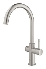 Комплект для кухни GROHE Red Duo с C-образным смесителем, бойлером M-Size и фильтром, суперсталь (30083DC1)