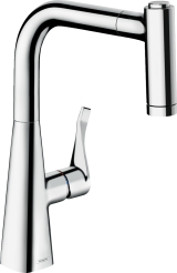 Смеситель для кухонной мойки hansgrohe Metris M71 220, с вытяжным душем 2jet 14834000, хром