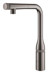 Смеситель для кухни GROHE Essence SmartControl с вытяжным изливом, темный графит глянец (31615A00)