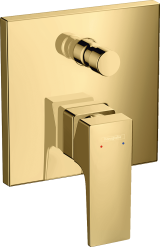 Внешняя часть смесителя для ванны hansgrohe Metropol скрытого монтажа, со встроенной защитной комбинацией 32546990, полированное золото