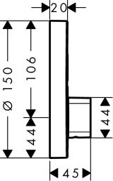 Внешняя часть смесителя для душа hansgrohe ShowerSelect S скрытого монтажа на 2 потребителя 15748000, хром
