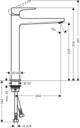 Смеситель для раковины hansgrohe Metropol 260 74512000, хром