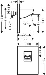 Душевой кронштейн hansgrohe Pulsify 105 настенный 24139000, хром
