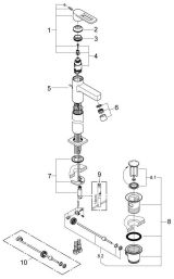 Смеситель для раковины GROHE Quadra, хром (32633000)