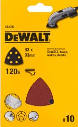 Шлифлисты дельта перфорированные 93мм, 120 G, 10шт DEWALT DT3093