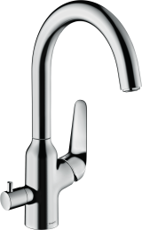 Смеситель для кухонной мойки hansgrohe Focus M42 220, с запорным вентилем 71803000, хром