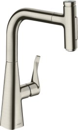 Смеситель для кухонной мойки hansgrohe Metris Select M71 240, с вытяжным душем 2jet, sBox 73817800, под сталь