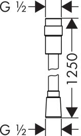 Душевой шланг hansgrohe Isiflex 125 см с регулировкой напора воды 28249000, хром