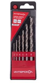 Набор сверл ИНТЕРСКОЛ по быстрорежущей стали, 2-8 мм, 6 шт. (18101.006)