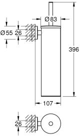 Туалетный ёршик GROHE Essentials с держателем, хром (40696000/U), уцененный товар