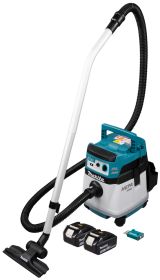 Аккумуляторный строительный пылесос Makita DVC157L, 2x18 В, 15 л, с 2 АКБ 5 Ач, без ЗУ (DUST-KITM12)