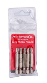Бита ИНТЕРСКОЛ PH3, 50 мм хвостовик 1/4", 5 шт. (25203.050)