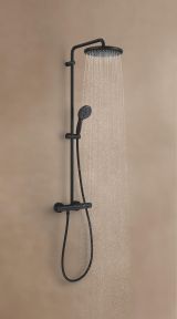 Душевая система GROHE Tempesta System 250 с термостатом для душа, матовый чёрный (266702431/U), уцененный товар