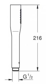 Ручной душ GROHE Euphoria Cosmopolitan Stick, 9,5 л/мин, 1 режим, хром (27400000)