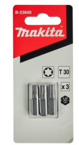 Бита Makita T30, 25 мм, хвостовик 1/4", 3 шт. (B-23640)