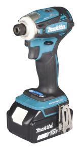 Аккумуляторный ударный шуруповерт Makita LXT, 18 В, 170 Нм, 3400 об/мин, 1/4", без АКБ и ЗУ, в кейсе MakPac, DTD153ZJ