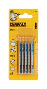 Пилка для лобзика DEWALT DT2162, по металлу HSS 76 x 50 x 0.7 x 2 мм, T118G, 5 шт.