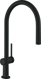 Смеситель для кухонной мойки hansgrohe Talis M54 210, с вытяжным изливом 1jet, sBox 72803670, матовый черный