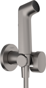 Гигиенический душ hansgrohe 1jet S со смесителем, держателем и шлангом 125 см 29232340, шлифованный черный хром