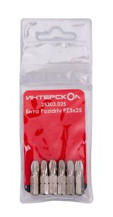 Бита ИНТЕРСКОЛ PZ3, 25 мм хвостовик 1/4", 6 шт. (25303.025)