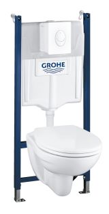 Комплект инсталляции GROHE Solido Compact 4 в 1 с подвесным унитазом Lecico Perth и сиденьем (39116000)