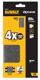 Сетчатый шлифлист DEWALT DTM8551, 115х228 мм, 80G, 5 шт. (DTM8551-QZ)