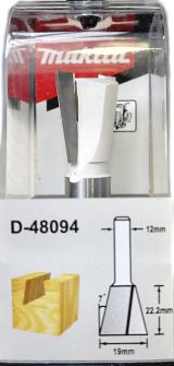 Фреза ласточкин хвост Makita "Эконом" 19х22, 2x12x64x2T, D-48094