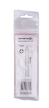 Бита ИНТЕРСКОЛ PZ1, 110 мм хвостовик 1/4", 3 шт. (25301.110)