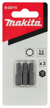 Бита Makita, Hex5, 25 мм, 3 шт, B-23715