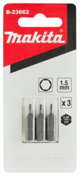 Насадка Makita HEX1.5, 25 мм, C-form, 3 шт., B-23662