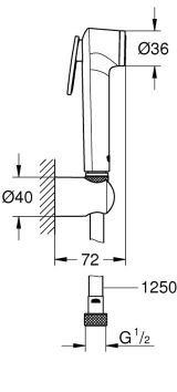Душевой набор GROHE Tempesta-F, темный графит глянец (27513A01)
