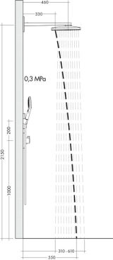Верхний душ hansgrohe Rainmaker Select 460 2jet с настенным кронштейном скрытого монтажа 24005600, черный/хром