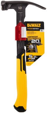 Молоток с прямым заострённым гвоздодёром DEWALT TOUGHSERIES, облегчённый, 340 г (DWHT51135X)