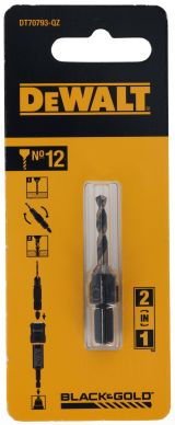 Пилотное сверло с зенкером DEWALT DT70793, №12, 3.56 мм (DT70793-QZ)