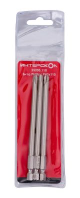 Бита ИНТЕРСКОЛ PH3, 110 мм хвостовик 1/4", 3 шт. (25203.110)