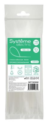 Стяжка кабельная Systeme Electric (Schneider Electric) MultiSet, 100x3.6 мм, 100 шт., белый, IMT15036W