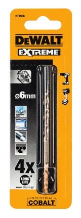 Сверло DEWALT DT4908, по металлу COBALT 5%, 6 x 93 x 52 мм