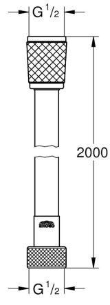 Душевой шланг GROHE Rotaflex 2000 мм, с защитой от перекручивания, хром (28413002)