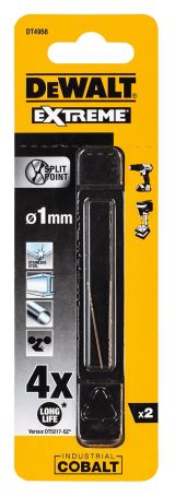 Сверло DEWALT DT4958, по металлу EX HSS-CO, 1.0 x 34 x 12 мм, 2 шт.