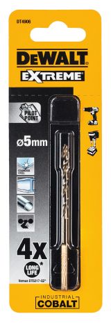 Сверло DEWALT DT4906, по металлу COBALT 5%, 5 x 86 x 46 мм