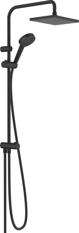 Душевая система hansgrohe Vernis Shape 230 1jet EcoSmart Reno с переключателем потоков 26289670, матовый черный