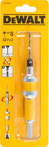 Быстросменный узел DEWALT DT7601, хвостовик, бита Pz2, пилотное сверло с зенкером для шурупов толщиной 4 мм, Flip&Drive
