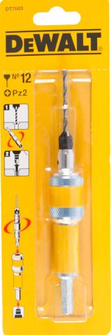 Быстросменный узел DEWALT DT7603, хвостовик, бита Pz2, пилотное сверло с зенкером для шурупов толщиной 6 мм, Flip&Drive