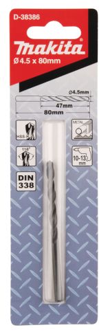 Сверло по металлу Makita HSS-R 4, 5х47x80, D-38386