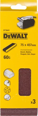 Шлифленты DEWALT DT3641, 75 x 457 мм, 60G, 3 шт.